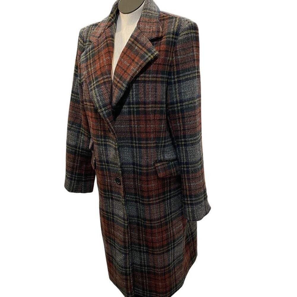 Lauren Ralph Lauren Womens Wool Blend Blanket Plaid Reefer Coat 18 Classic Heavy - Picture 4 of 10
